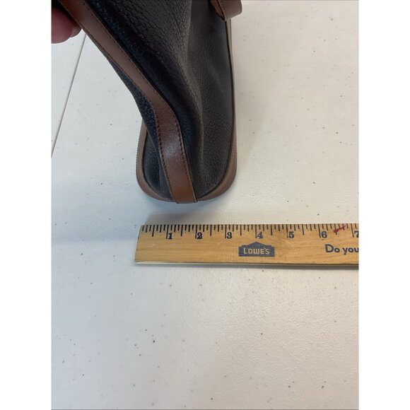 EUC VTG‎  Dooney & Bourke Black Tan Tumbled Pebbled Leather Hobo shoulder Bag - Picture 15 of 16